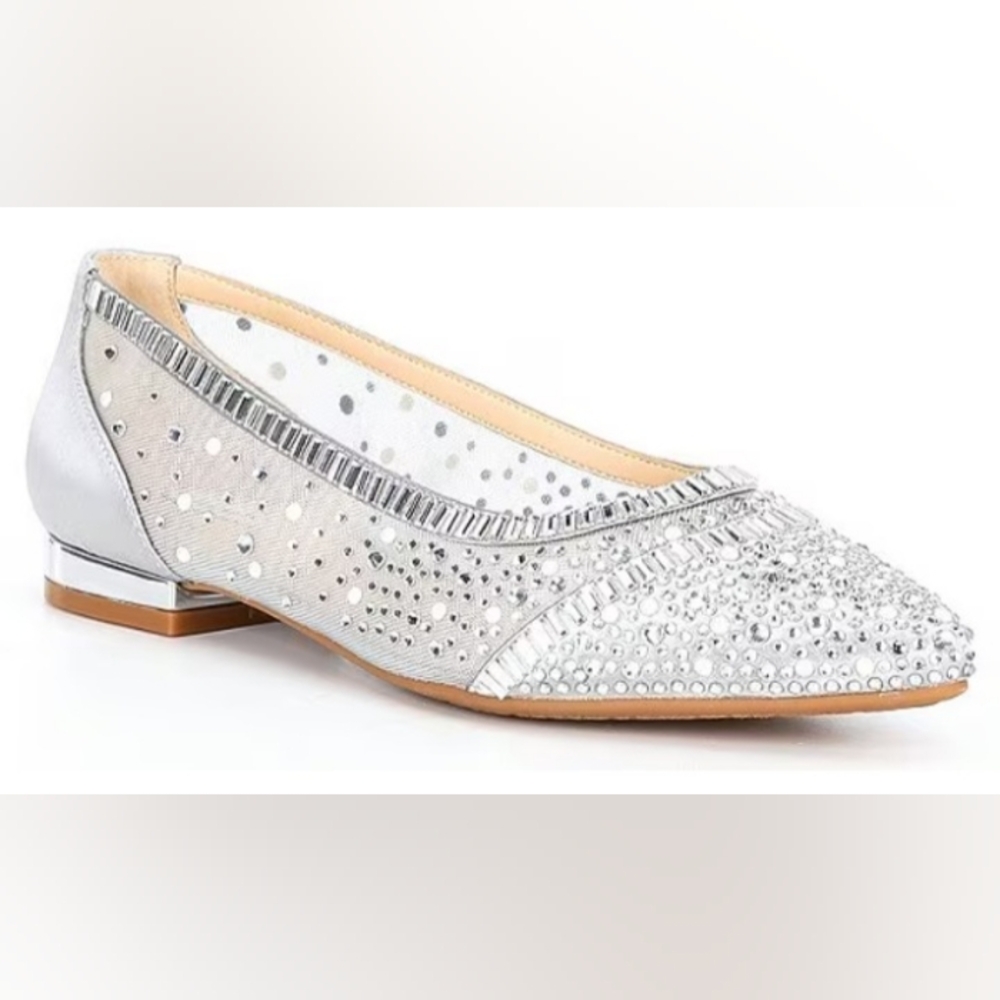 Alex Marie Luciela Rhinestone & Pearl Embellished Flats Size 6.5 NEW